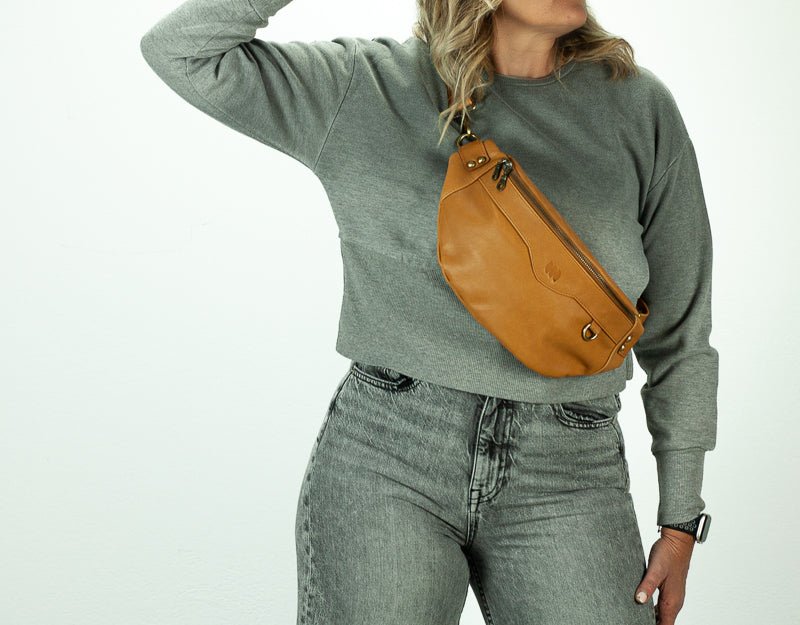 Haris fanny pack - Tabac brown leather - milloobags