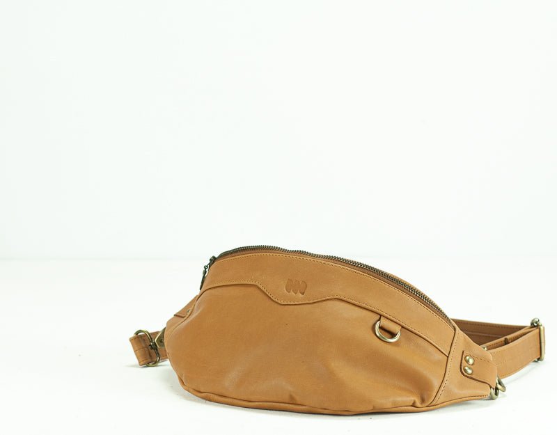 Haris fanny pack - Tabac brown leather - milloobags