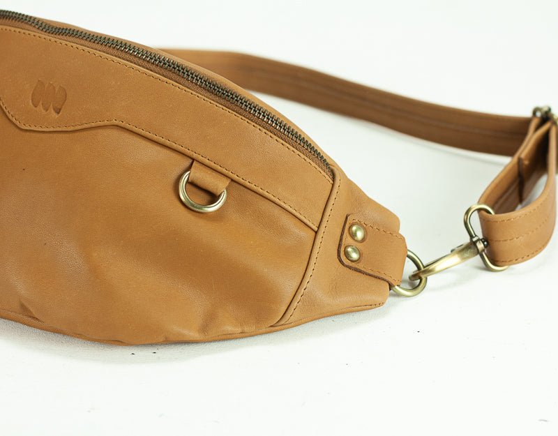 Haris fanny pack - Tabac brown leather - milloobags