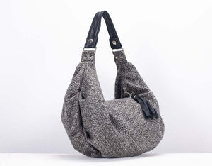 Kallia Mini Bag - Mint Wool and Black Leather